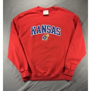 Champion KU Jayhawks Crewneck Sweatshirt Men's L  Kansas NCAA D1 Basketball
